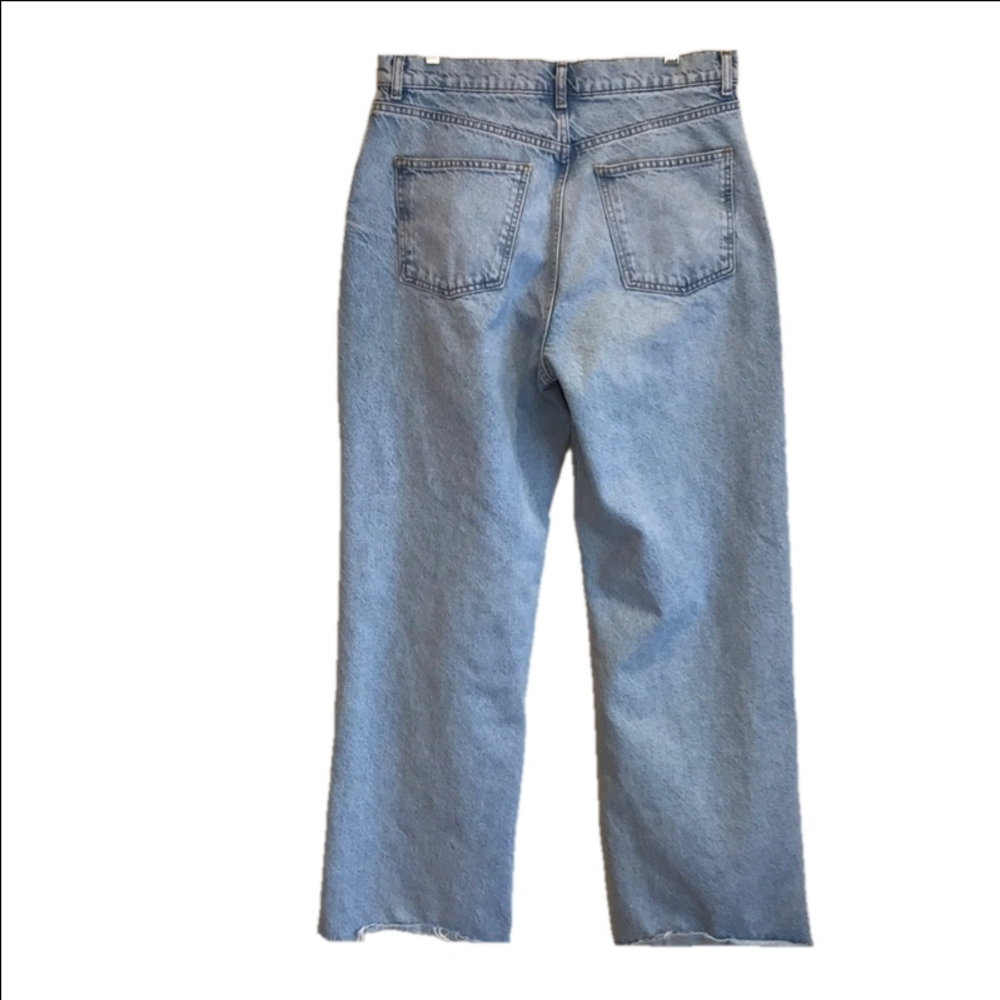 Zara The 90's Full Length High Rise Wide Leg Unfinished Hem Women Jeans NWOT - Picture 5 of 16